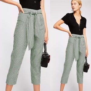 Free People West Side Tie Gingham Pants